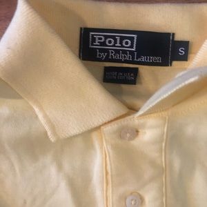 Vintage Polo By Ralph Lauren Small Embroidery Logo Yellow 3 Button Rib Cuff.